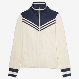 Fila Womens Heritage Jacket - Ecru/Navy Size Medium EUC